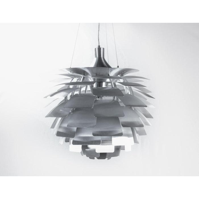 LAMP. COLGANTE PLATEADO 1L E27 100W