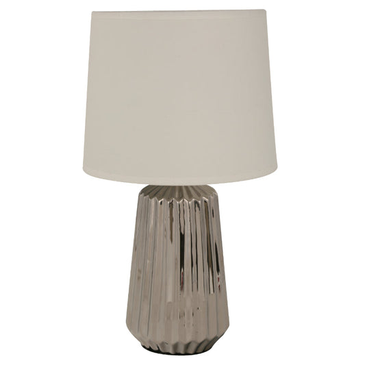 Lámpara Mesa Plateado 1L E27 60W