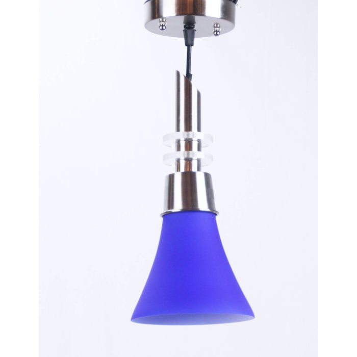 LAMP. COLGANTE AZUL 1L E27 60W