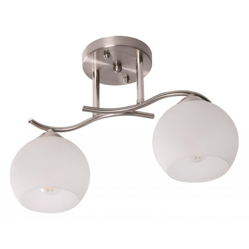 LAMP. TECHO NÍQUEL SATINADO 2L E27 40W