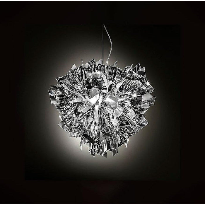 LAMP. COLGANTE VELI PLATEADO 2L E27 8W