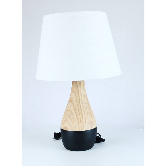 LAMP. MESA NEGRO Y MADERA 1L E27 60W