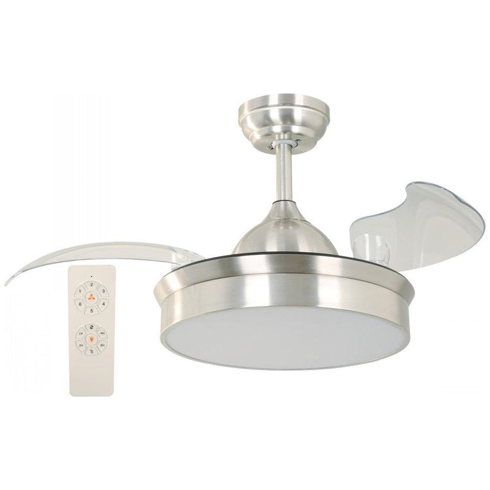 VENTILADOR LED DE TECHO 36" NIQUEL SAT. 25W 3000/4000/6000K CCT RETRACTIL