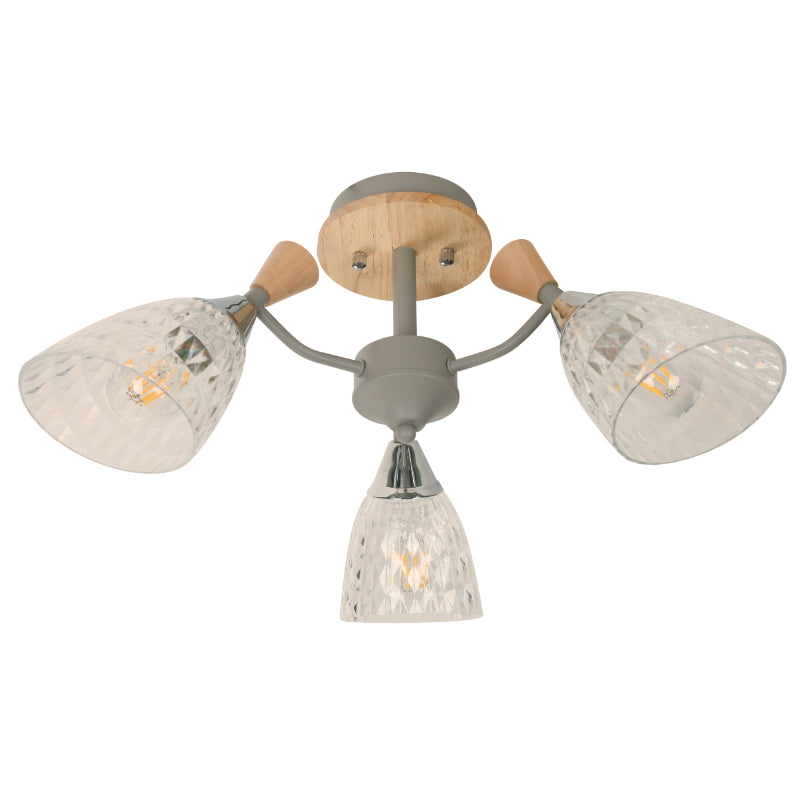 LAMP. TECHO GRIS CROMADO 3L E27 10W