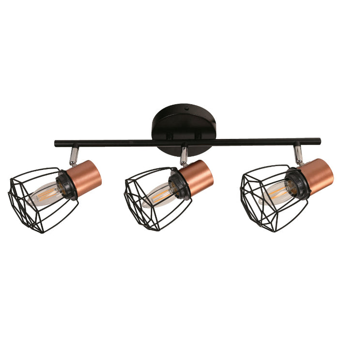 Lámpara Techo Reflectora Negro 3L E27 40W