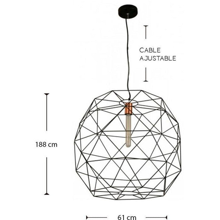 LAMP. COLGANTE NEGRO 1L E27 60W