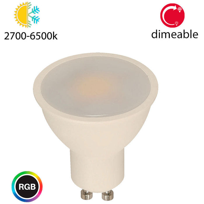 BOMBILLO LED INTELIGENTE GU10 5W 120V 2700-6500K+RGB (BLUETOOTH)