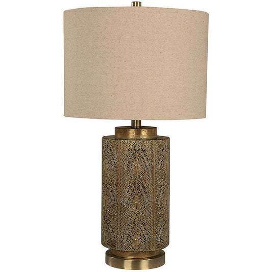 LAMP. MESA ANTIGUO DORADO 1L E27 100W