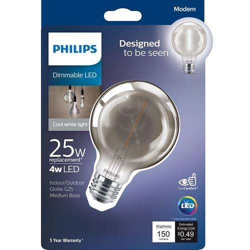 BOMBILLO LED MODERN 4W G25 840 E26 DIM 4PKBC