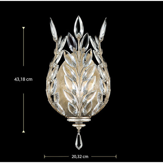 LAMP. PARED CRISTAL LAUREL PLATEADO 17" 1 E12 60W