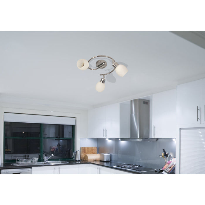 Lámpara Techo Cromo 3L E27 60W