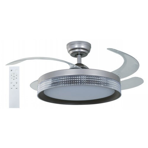 VENTILADOR LED DE TECHO CHOCOLATE Y NEGRO DC 42" 40W 3000/4000/6500K RETRACTIL C/R