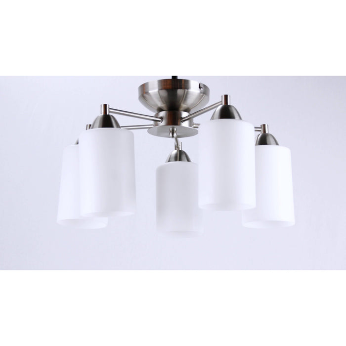LAMP. TECHO NÍQUEL SATINADO 5L E27 40W