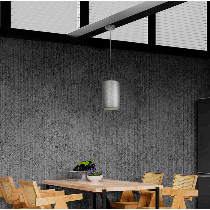 LAMP. COLGANTE PLATEADO 1L E27 60W