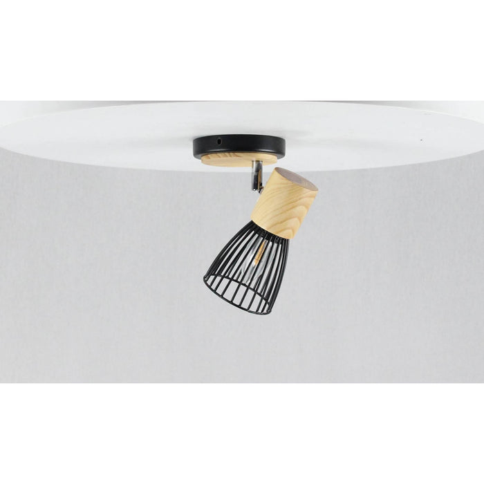 LAMP. TECHO REFLECTORA NEGRO Y CROMO 1L E27 40W