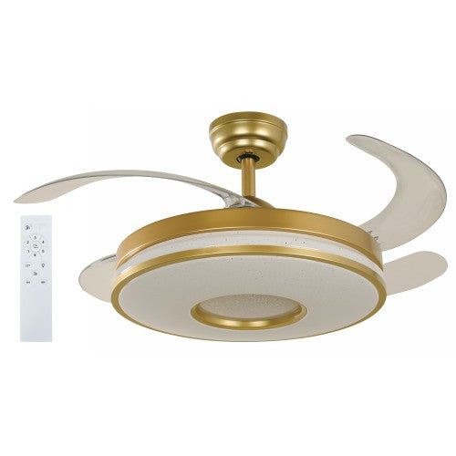 VENTILADOR LED DE TECHO DC 42" 38W 120V 2700K/3500K/5000K C/R RETRACTRIL