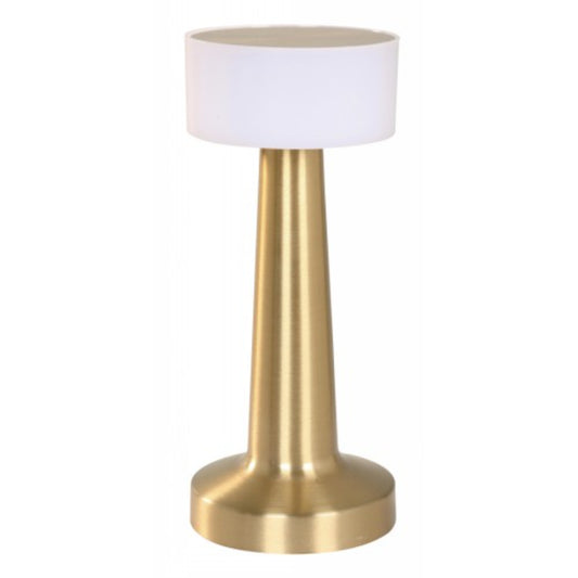 LAMP. LED DE MESA DORADO SAT. 4W 5V 1600/3000/6000K RECARGABLE CCT EN LA BASE