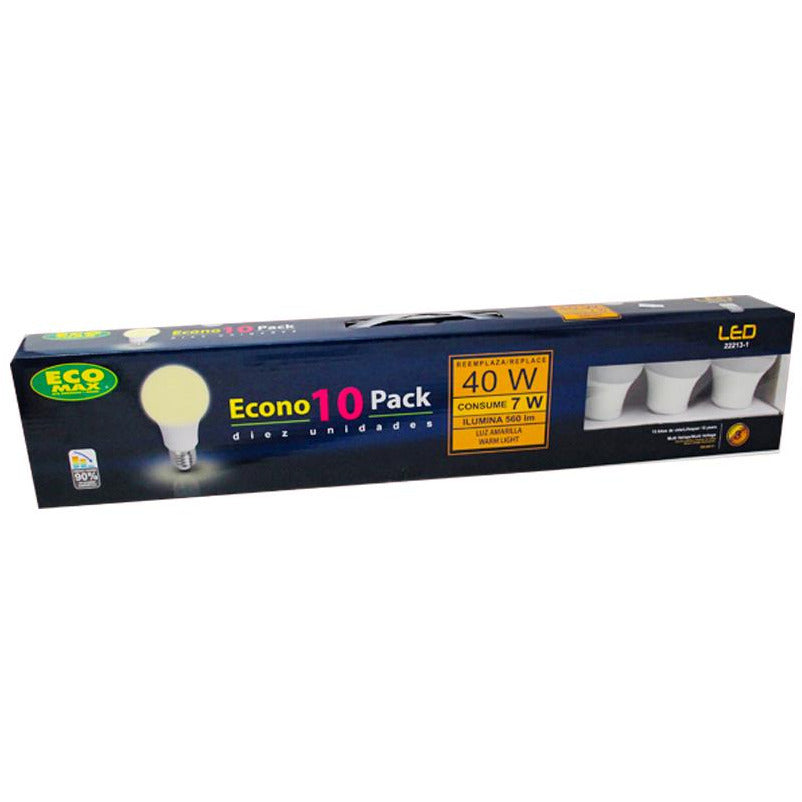 BOMBILLO LED A55 E27 7W 100-240V 3000K 10 PIEZAS
