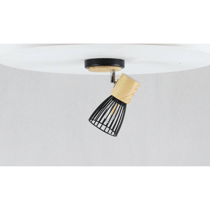 LAMP. TECHO REFLECTORA NEGRO Y CROMO 1L E27 40W