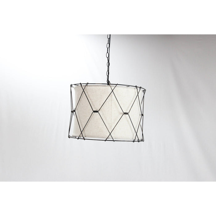LAMP. COLGANTE NEGRO CON DORADO 1L E27 100W