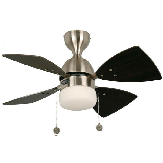 VENTILADOR DE TECHO 32" NÍQUEL SATINADO 1L E27 40W