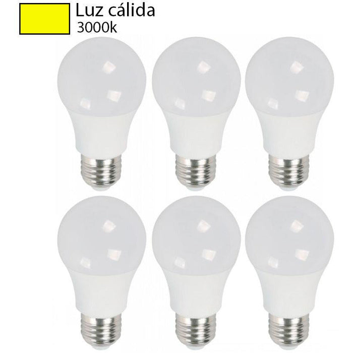 BOMBILLO LED A55 E27 5W 100-240V 3000K 6 PIEZAS