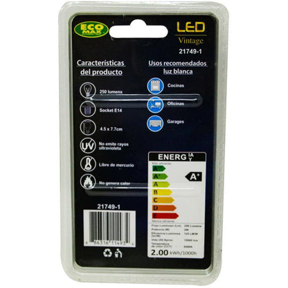 BOMBILLO LED FILAMENTO G45 E14 2W 120V 6500K
