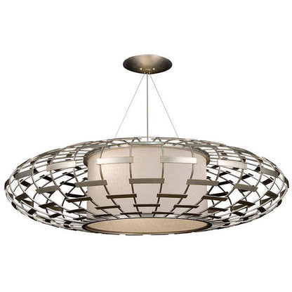 LAMP. COLGANTE ROUND ALLEGRETTO PLATEADO 3L E27 60W