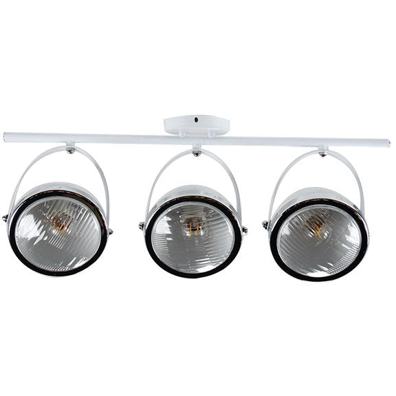 LAMP. TECHO REFLECTORA BLANCO+CROMO 3L E27 40W