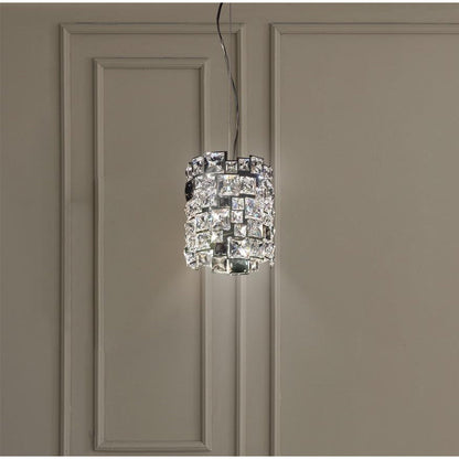 LAMP. COLGANTE CRISTAL MOSAIX NEGRO 1L G9 100W