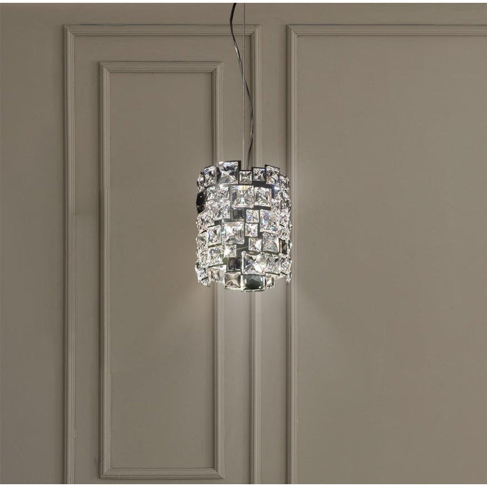 LAMP. COLGANTE CRISTAL MOSAIX NEGRO 1L G9 100W