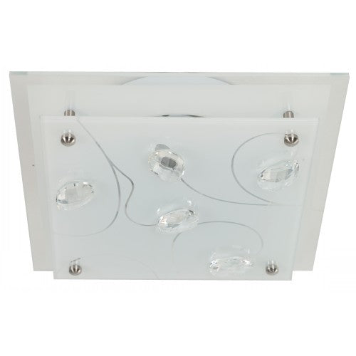 LAMP. TECHO NIQUEL SATINADO Y BLANCO 1LT E27 40W N/B