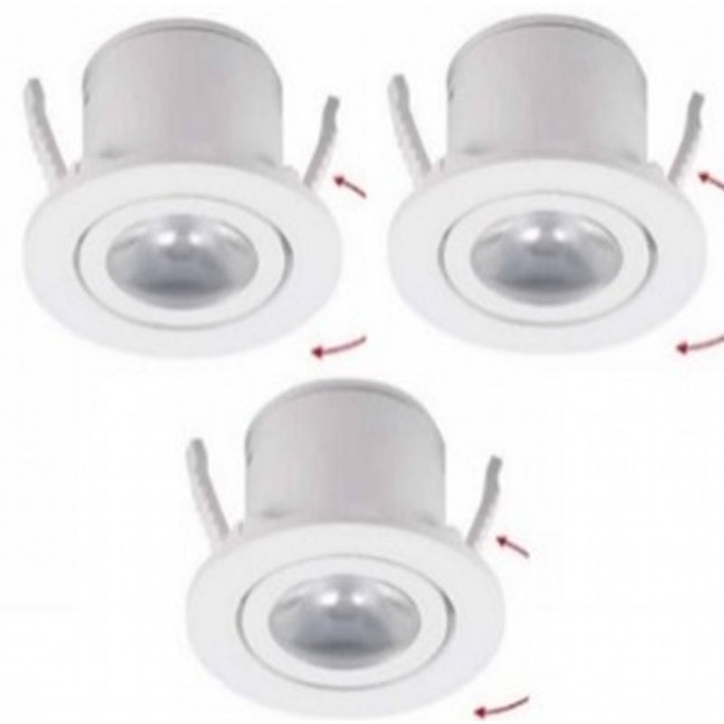 LAMP. LED DE GABINETE NEGRO 1W 100-240V 3000K 3 PIEZAS