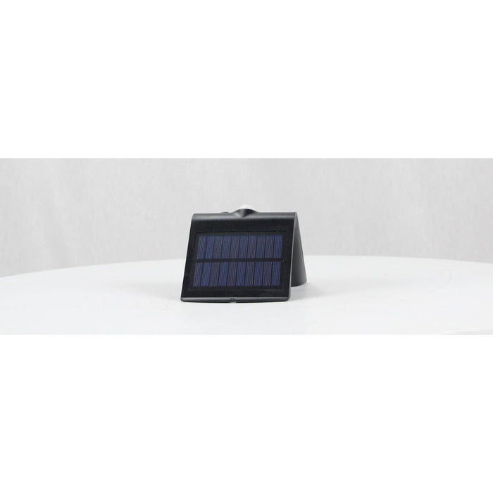 LAMP. LED EXT. PARED SOLAR NEGRO 1L 1.5W 3.7V 3000 / 6000K (CON FOTOCELDA Y SENSOR DE MOVIMIENTO)