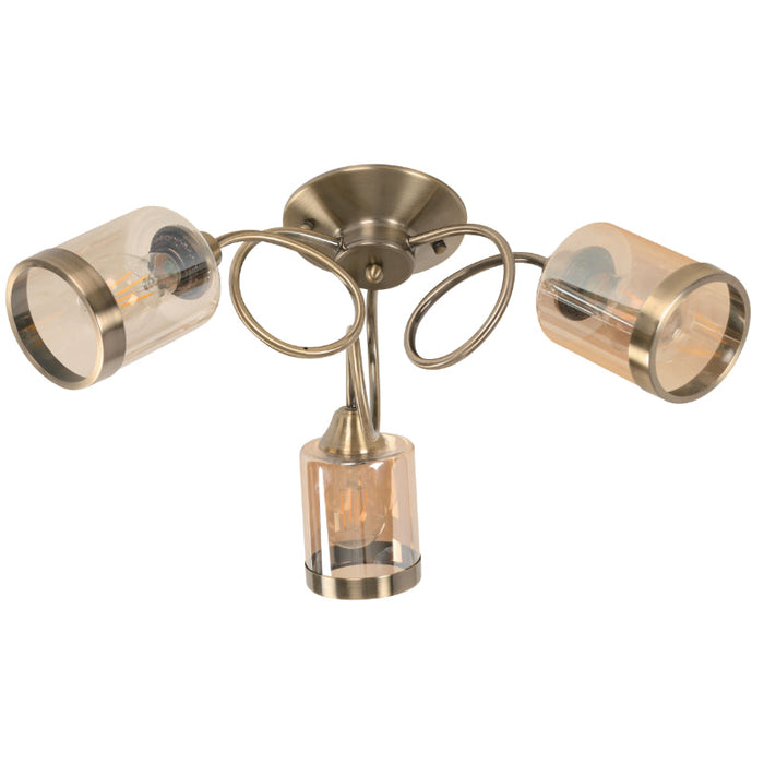 Lámpara Techo Bronce Antiguo 3L E27 60W