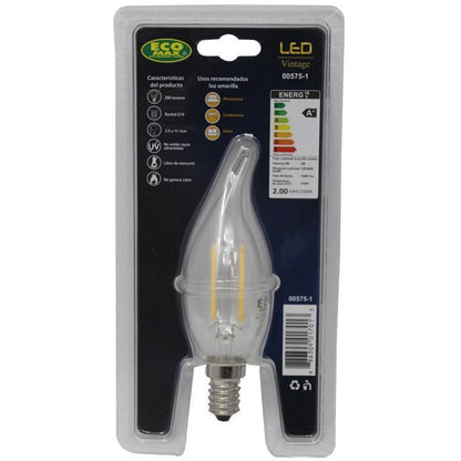 BOMBILLO LED FILAMENTO VELA E14 2W 120V 2700K