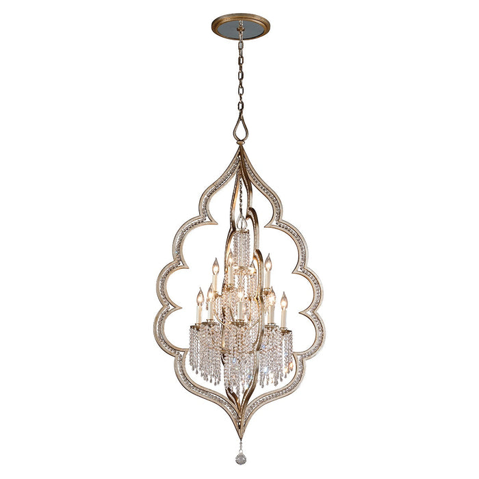 LAMP. COLGANTE CRISTAL BIJOUX PLATEADO 12L E12 60W