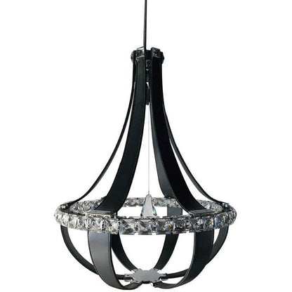 LAMP. LED COLGANTE CRISTAL EMPIRE NEGRO 12L 3.4