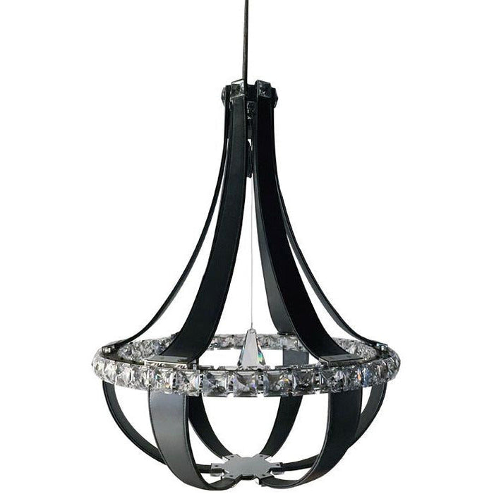 LAMP. LED COLGANTE CRISTAL EMPIRE NEGRO 12L 3.4