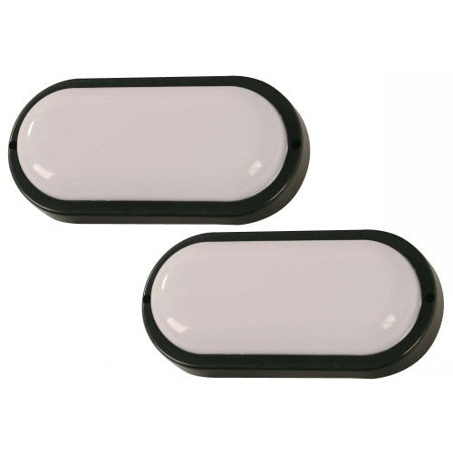 LAMP. LED EXT. PARED NEGRO 15W 100-240V 6500K (2 PIEZAS)