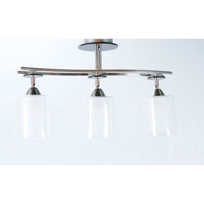 Lámpara Techo Níquel Satinado 3L E27 60W