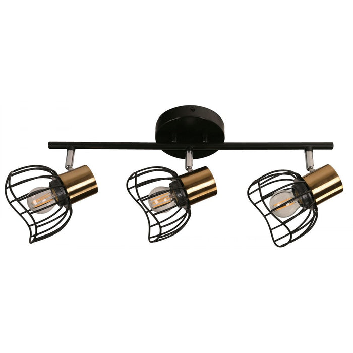 LAMP. TECHO REFLECTORA NEGRO 3L E27 40W