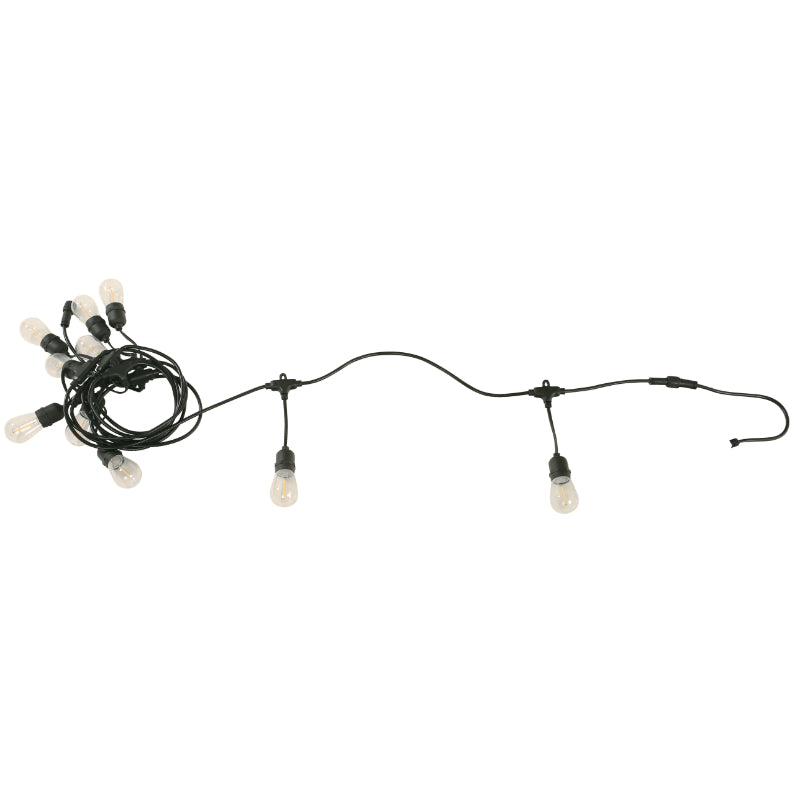 EXTENSION DE LUCES LED NEGRO 5M 10LTS S14 E27 0.5W 2700K