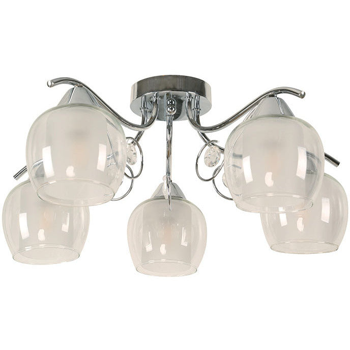 LAMP. TECHO CROMO 5L E27 40W