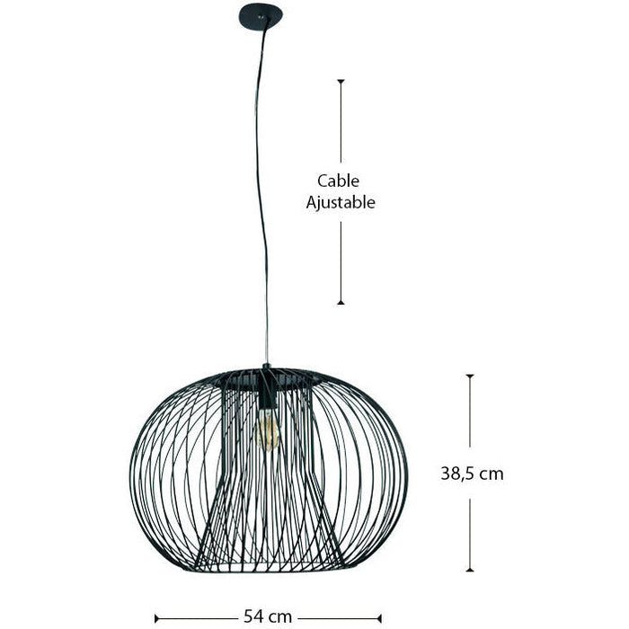 LAMP. COLGANTE NEGRO 1L E27 60W