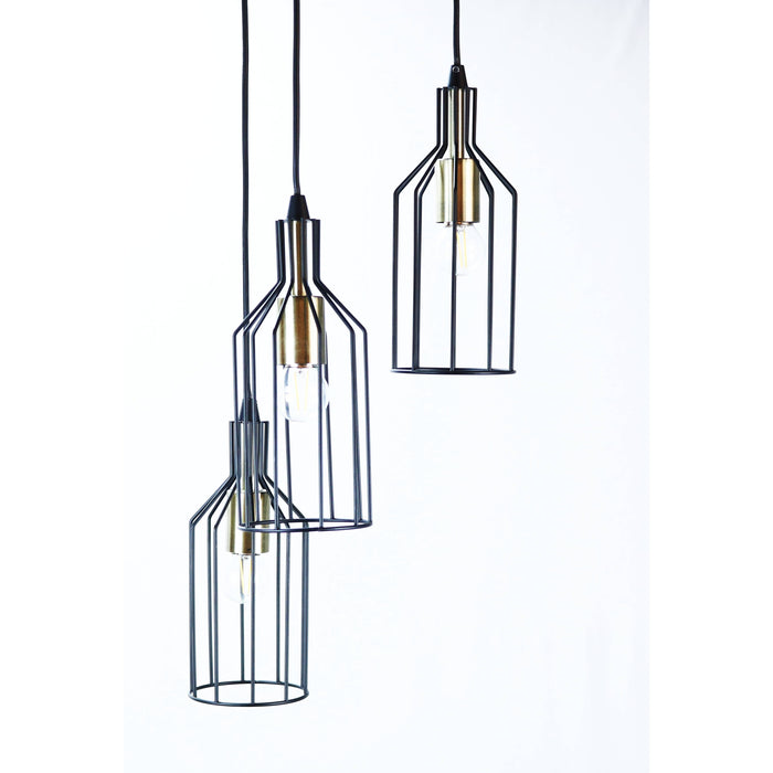 LAMP. COLGANTE NEGRO 3L E27 60W