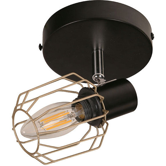LAMP. TECHO REFLECTORA NEGRO 1L E14 40W