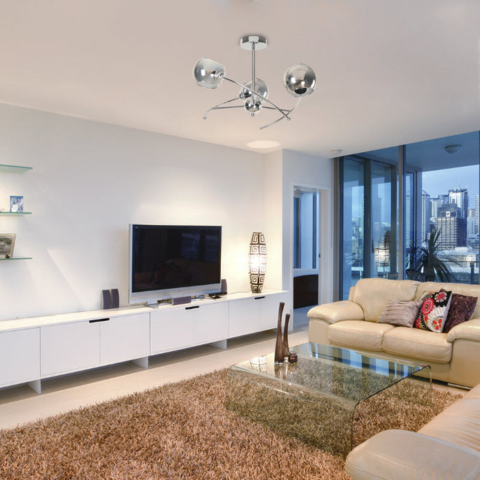 Lámpara Techo Cromo 3L E14 60W