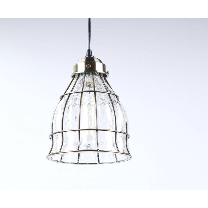 LAMP. COLGANTE BRONCE ANTIGUO 1L E27 60W