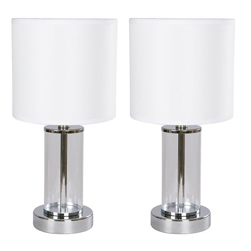 LAMP. MESA CROMO 1L E27 60W (2 PIEZAS)